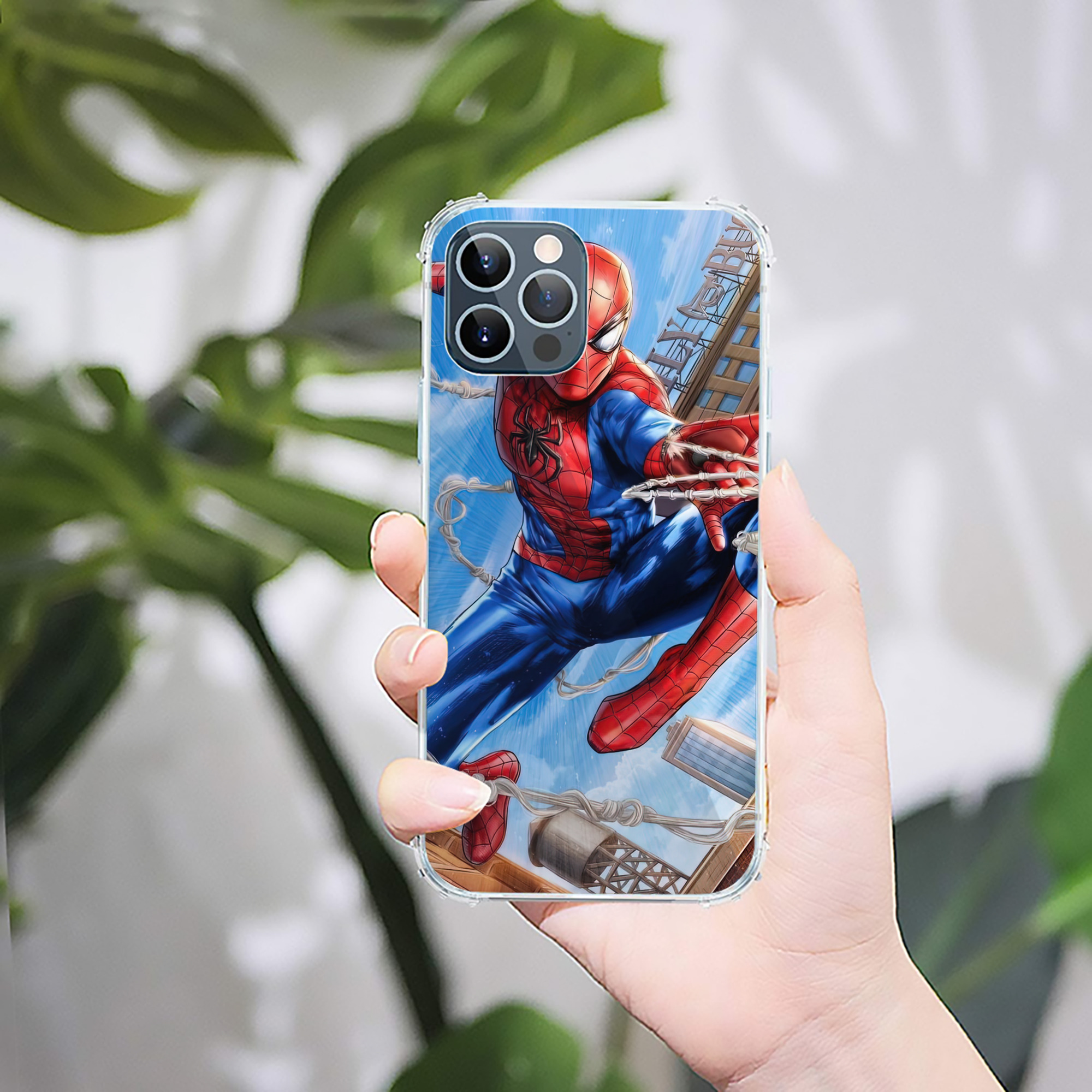 （画像用） Spider Man スパイダーマン 【iPhone 12シリーズ対応】透明スマホケース（クリアソフトケース）